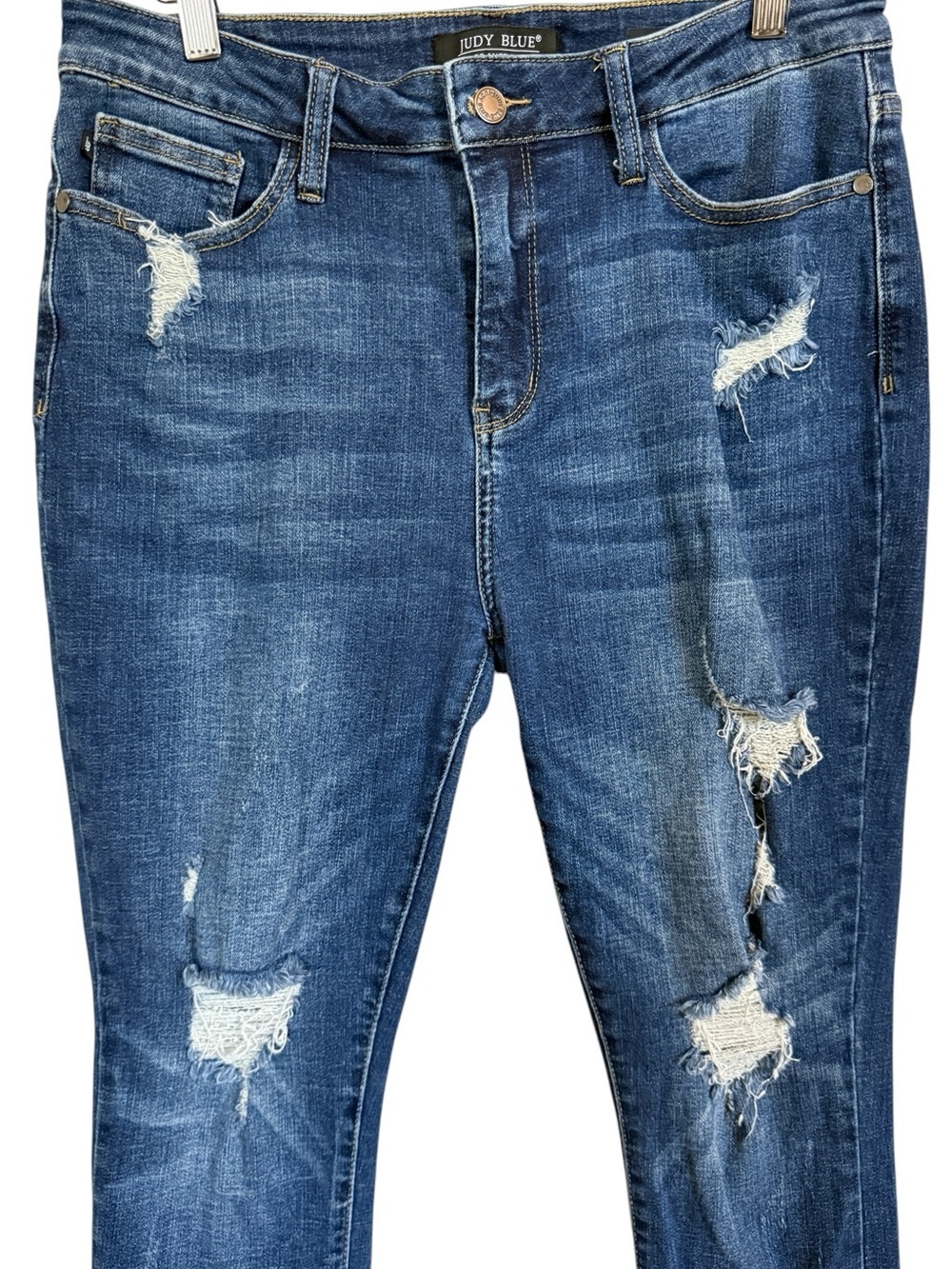 Judy Blue Capri Fit Distressed Stretch Denim Capri Jeans Women’s Size 11/30 - Picture 2 of 13